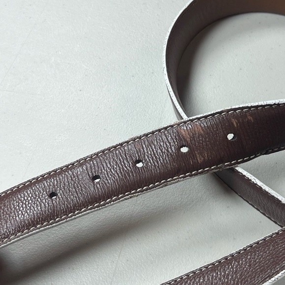 Brighton Hand Made in USA Men’s Size 44 Brown Leather Designer Belt Pebble - Picture 14 of 15